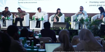 Direktur Jenderal Informasi dan Komunikasi Publik Kementerian Komunikasi dan Informatika, Usman Kansong dalam Diskusi Panel Road to The 10th World Water Forum: Policy, Technology and Investment Opportunity In Water Resource Management, di Auditorium Kementerian Pekerjaan Umum dan Perumahan Rakyat (PUPR), Jakarta Selatan, Selasa (04/06/2023).