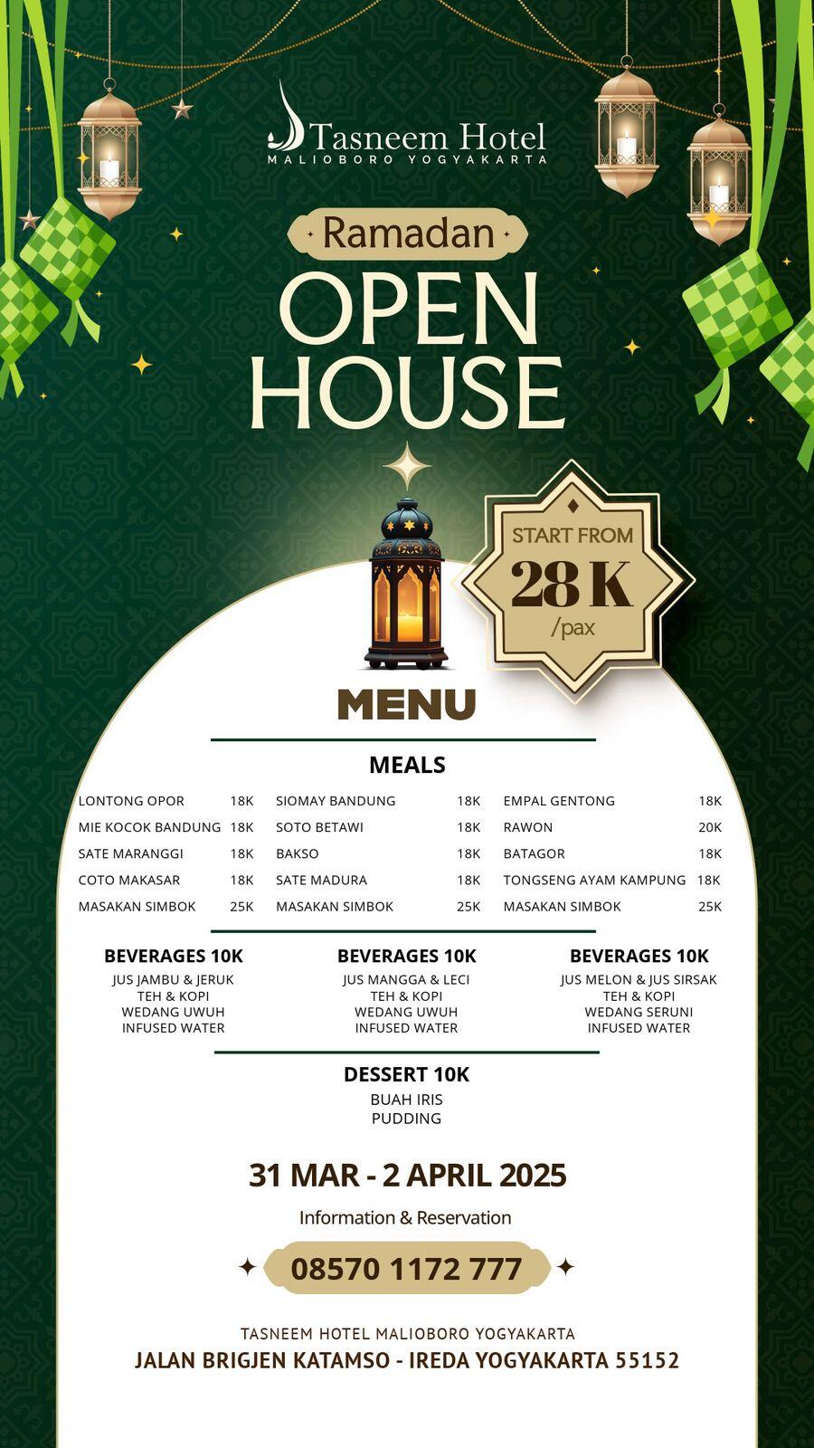 Nikmati Kelezatan Kuliner Sunda di Promo Ramadan Tasneem Hotel Malioboro 4 Menu Ramadan Open House di Tasneem Hotel Malioboro
