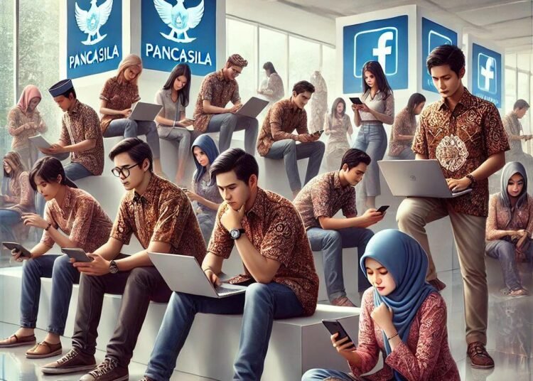 ilustras mahasiswa komunikasi beradab dalam nilai nillai pancasila