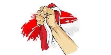 tangan mengepal bendera merah putih png 1