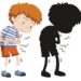 Free Vector Boy with stomach ache in colour and silhouette