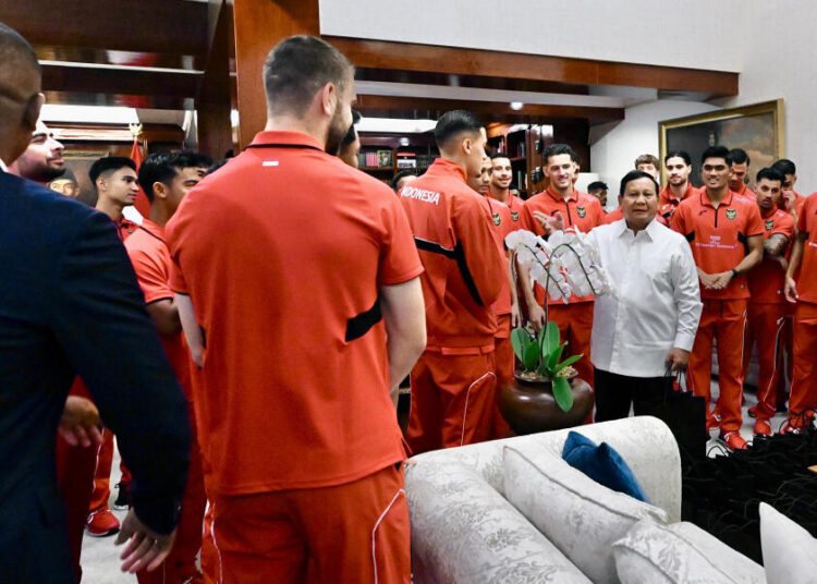 Timnas Indonesia Disambut Oleh Presiden RI Prabowo Subianto (Sumber: pssi.org)