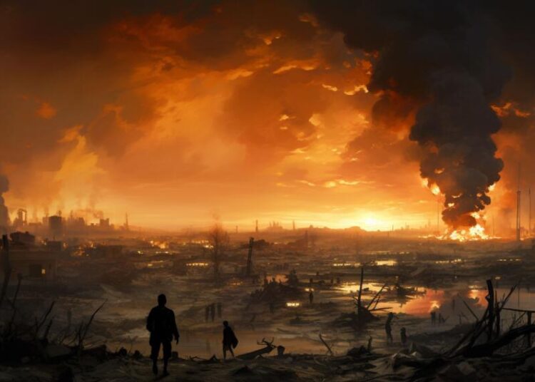 apocalyptic war zone landscape with destruction 1 1