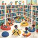 bookcase with children reading books room with book titled children 881299 84545
