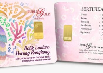 Emas 0,5 Gram eksklusif edisi Batk Lontara dari Public Gold