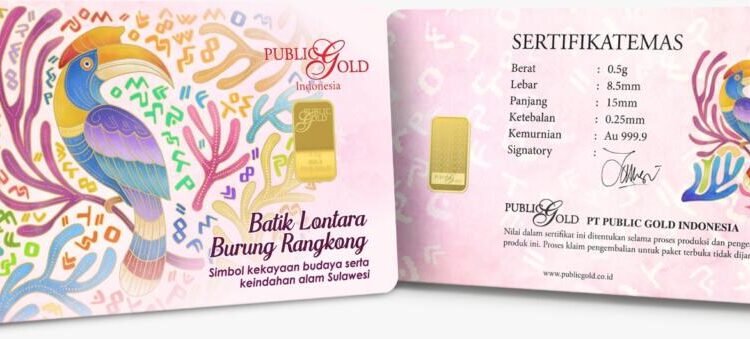 Emas 0,5 Gram eksklusif edisi Batk Lontara dari Public Gold