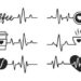 Heartbeat vector Graphs of a fast heartbeat from caffeinated morning coffee.