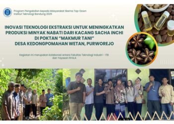 Sebuah kolaborasi antara Institut Teknologi Bandung (ITB), Yayasan Nyala, dan kelompok tani "Makmur Tani" untuk transformasi pertanian di Purworejo melalui pengolahan biji kacang Sacha Inchi menjadi minyak nabati bernilai tambah.