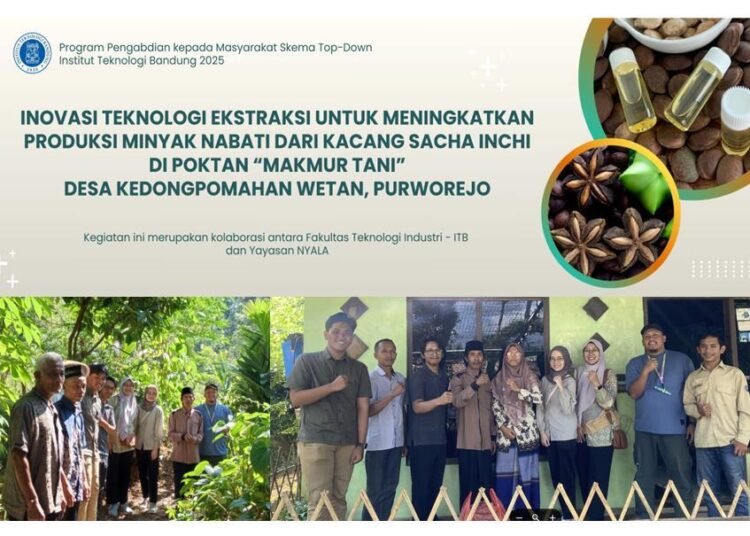 Sebuah kolaborasi antara Institut Teknologi Bandung (ITB), Yayasan Nyala, dan kelompok tani "Makmur Tani" untuk transformasi pertanian di Purworejo melalui pengolahan biji kacang Sacha Inchi menjadi minyak nabati bernilai tambah.