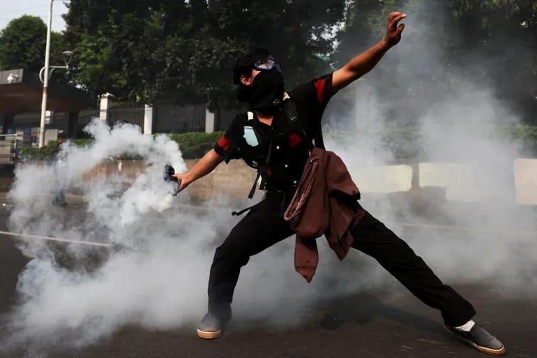 Jejak Media Sosial di Balik Kerusuhan: Dari Nepal hingga Indonesia 48 Protes di Jakarta Indonesia ( Willy Kurniawan/Reuters)