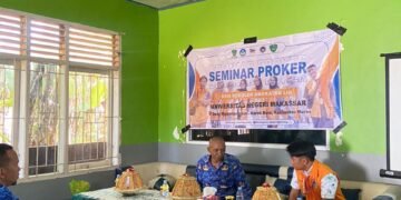 Seminar program kerja Kuliah Kerja Nyata (KKN) Reguler Universitas Negeri Makassar (UNM) di Desa Majannang, Kecamatan Maros Baru, Kabupaten Maros berlangsung sukses dan penuh kebersamaan.