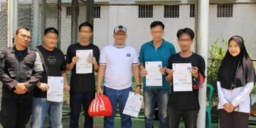 5 Orang Warga Binaan Terima Program Pembebasan Berssyarat di Karenakan Berkelakuan Baik. Doc. Humas