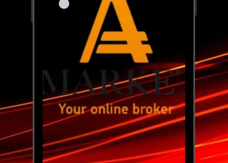 Tampilan aplikasi AMarkets dengan promo cashback 17 persen untuk trader.