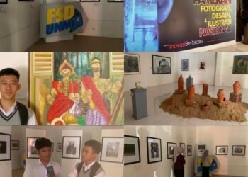 Inovasi Berbicara: Pameran Karya Visual di Collie Pakue Art UNM Curi Perhatian Pengunjung 46 Pengunjung melihat karya fotografi dan ilustrasi dalam Pameran “Inovasi Berbicara” di Collie Pakue Art, Fakultas Seni dan Desain Universitas Negeri Makassar (UNM).