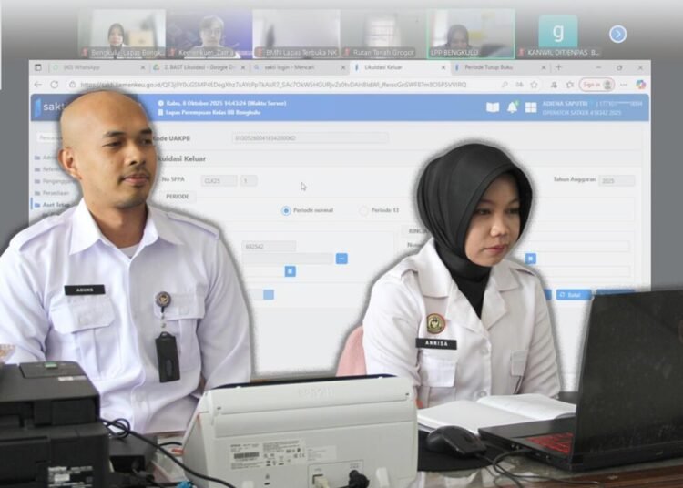 Lembaga Pemasyarakatan (Lapas) Kelas IIA Bengkulu mengikuti kegiatan Asistensi Penyelesaian Perekaman Likuidasi Tahap 5,