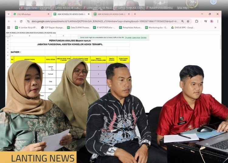 Pejabat dan staf Lapas Bengkulu mengikuti pendampingan penyusunan kebutuhan JF Konselor Adiksi secara daring untuk memperkuat layanan rehabilitasi pemasyarakatan.