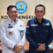 Kalapas Bengkulu Julianto Budhi Prasetyono (tengah) bersama Kepala BNN Kota Bengkulu Ali Imron (kanan) berdiskusi memperkuat sinergi P4GN dalam kunjungan silaturahmi.