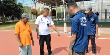 Lapas Bengkulu, Haryanto, Urusan Umum, Lapangan Tenis, Area Terbuka, Petugas dan Warga Binaan, Penataan Lingkungan, Fasilitas Olahraga, Pemasyarakatan Bengkulu, Julianto Budhi Prasetyono