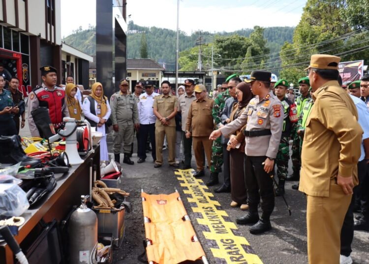 Polres Aceh Tengah Gelar Apel Kesiapsiagaan Tanggap Bencana Tahun 2025 Secara Serentak 46 Polres Aceh Tengah