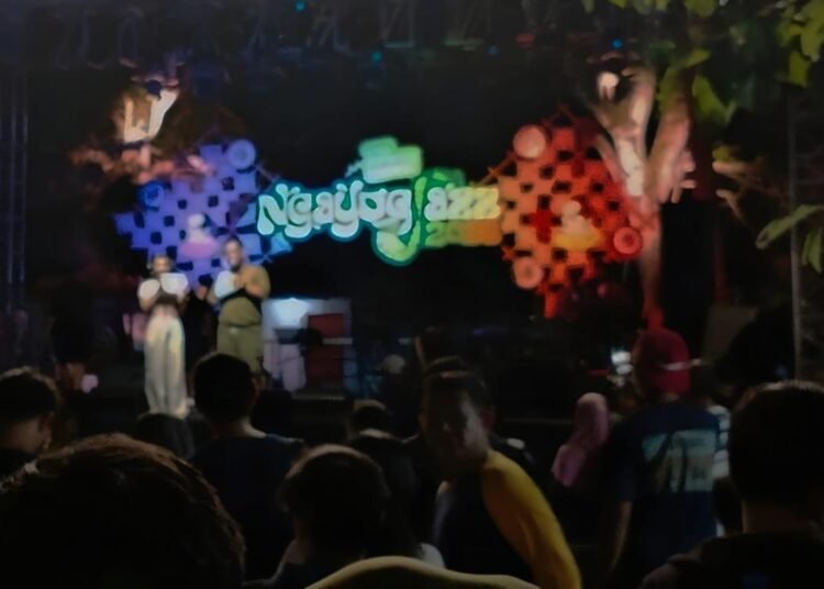 Panggung Simbok, salah satu stage di Ngayogjazz 2025 yang digunakan untuk penampilan beberapa musisi Jazz lokal maupun internasional (Yusuf)