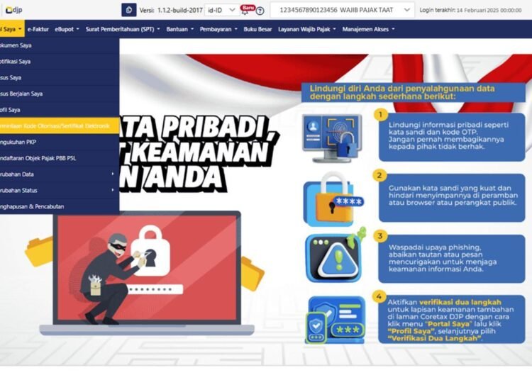Login Akun Coretax > Portal Saya > Permintaan Kode Otorisasi/Sertifikat Elektronik