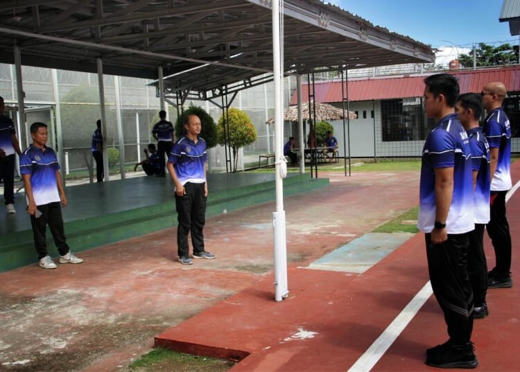 Lapas Bengkulu, HUT Korpri 54, Gladi Upacara, Upacara Korpri, Petugas Pemasyarakatan, Kemenkumham, Bengkulu, ASN, ADM Kamtib, Tata Tertib Lapas