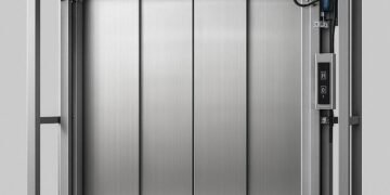pintu satinless lift barang telescopic