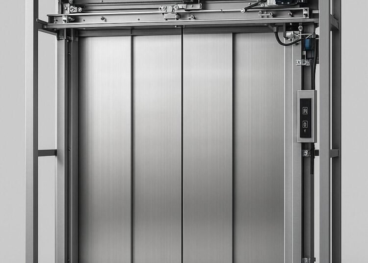 pintu satinless lift barang telescopic