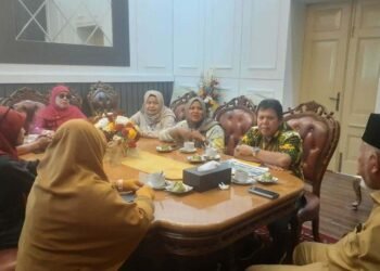 Tim periset Badan Riset dan Inovasi Nasional saat melakukan audiensi dengan Gubernur Sumatera Barat Mahyeldi Ansharullah di Istana Gubernur Sumatera Barat. (Dok. Istimewa)