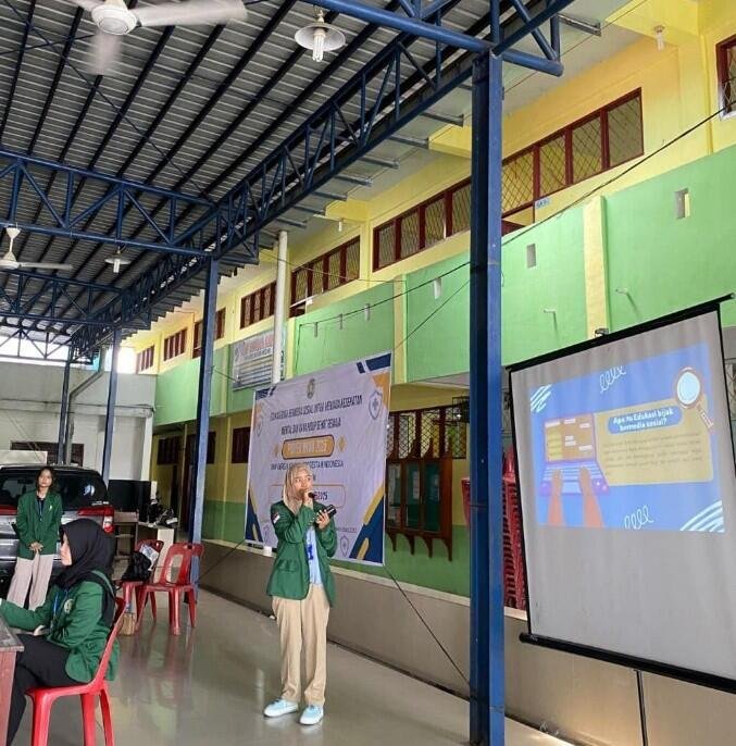 Mahasiswa USU Gelar Edukasi Bijak Bermedia Sosial, Jaga Kesehatan Mental Remaja SMP GKPI 47 Pemaparan edukasi