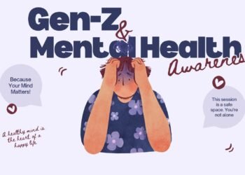 Purple and Red Illustrative Mental Health Awareness Presentation