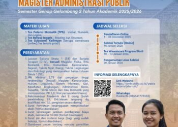 Ujian Mandiri Magister Administrasi Publik Semester Genap Gelombang 2 TA 2025 2026Simak timeli