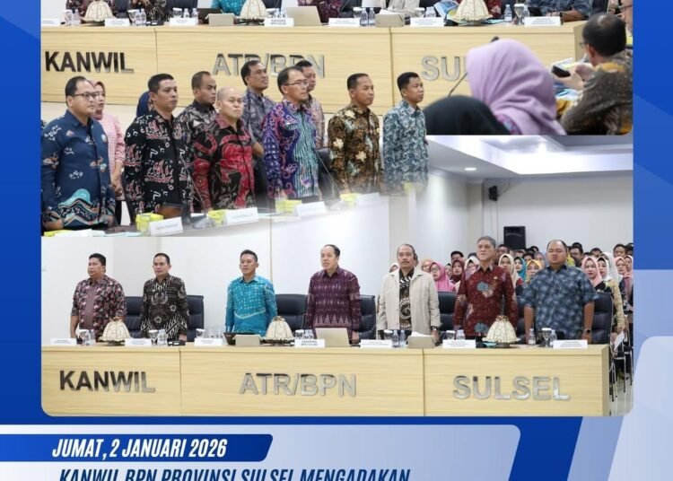 Rapat Evaluasi Capaian Kinerja Tahun Anggaran 2025 serta Penyusunan Rencana Aksi Tahun Anggaran 2026 di lingkungan Kanwil BPN Provinsi Sulsel 46 BPN Provinsi Sulsel