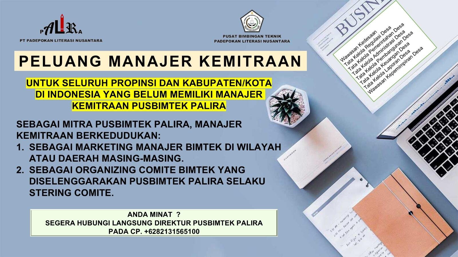 PusBimtek Palira Buka Peluang Manajer Kemitraan di Seluruh Indonesia 50 IMG 20260102 WA0012