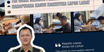 Tes urine seluruh wb narkotik dan pegawai lapas lahat