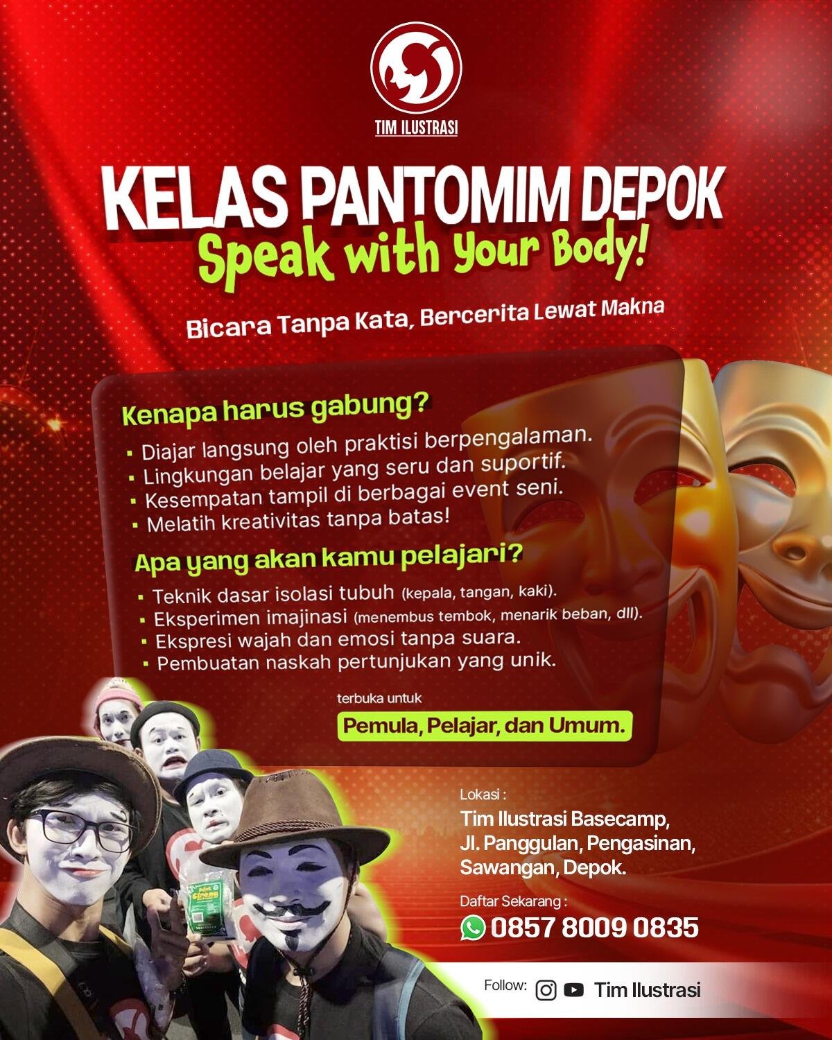 Telah Dibuka Kelas Pantomim di Depok: Ruang Baru Ekspresi Seni, Edukasi, dan Karakter 47 WhatsApp Image 2026 01 07 at 11.57.14