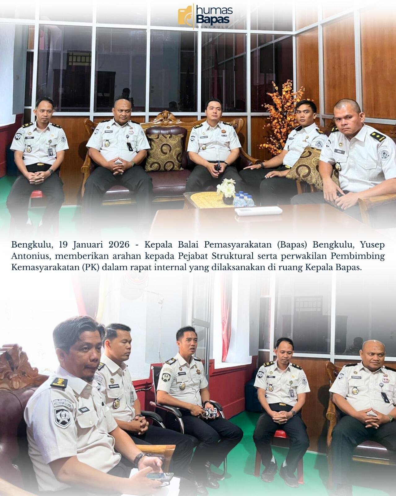 Konsolidasi Internal Pejabat Bapas Kelas I Bengkulu, Perkuat Kualitas Pelayanan Publik 47 WhatsApp Image 2026 01 19 at 20.12.11