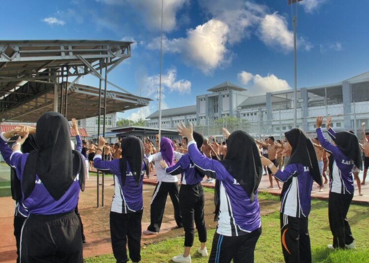 Lapas Bengkulu, Pemasyarakatan, Warga Binaan, Pembinaan Jasmani, Senam Bersama, Kemenaker, Peserta Magang, Pemasyarakatan Humanis