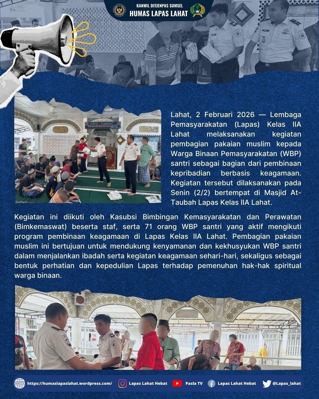 Pembagian Baju Muslim Lapas Lahat2