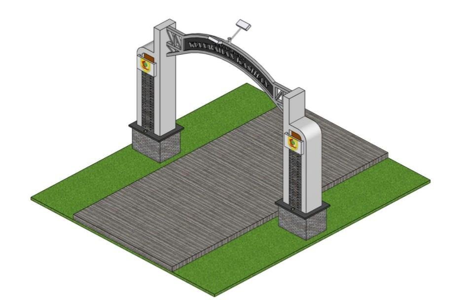 3D Design Gapura Kelurahan Kasihan