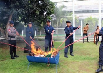 Lapas Bengkulu, Ditjenpas Bengkulu, Razia Lapas, Pemusnahan Barang Terlarang, Apel Siaga, Keamanan Lapas, Pemasyarakatan