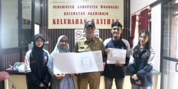 Penyerahan Gambar Kerja dan Estimasi Biaya Pembangunan Gapura Kepada Kepala Kelurahan.