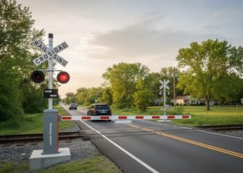 palang parkir perlintasan KA
