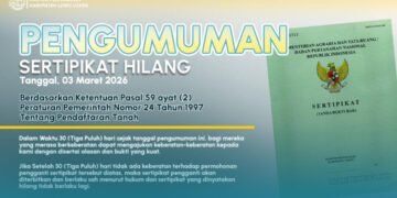 Pengumuman Sertipikat Hilang, Kantor Pertanahan Luwu Utara Pastikan Proses Penggantian Sesuai Ketentuan 29 030326 Berita 5