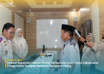 Perkuat Kepastian Hukum, Kantor Pertanahan Luwu Utara Laksanakan Pengambilan Sumpah Pemohon Sertipikat Hilang 46 030326 Berita 6