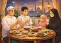 Breaking fast with family during Ramadan