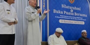 Ketua DPW PRSI Kalimantan Selatan, Habib Fathurrachman Bahasyim, saat menghadiri undangan buka puasa bersama Wakil Gubernur Kalimantan Selatan di Rumah Dinas Wagub, Banjarmasin, Minggu (8/3/2026).