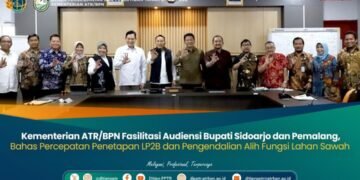 Kementerian ATR/BPN Fasilitasi Audiensi Bupati Sidoarjo dan Pemalang, Bahas Percepatan Penetapan LP2B dan Pengendalian Alih Fungsi Lahan Sawah