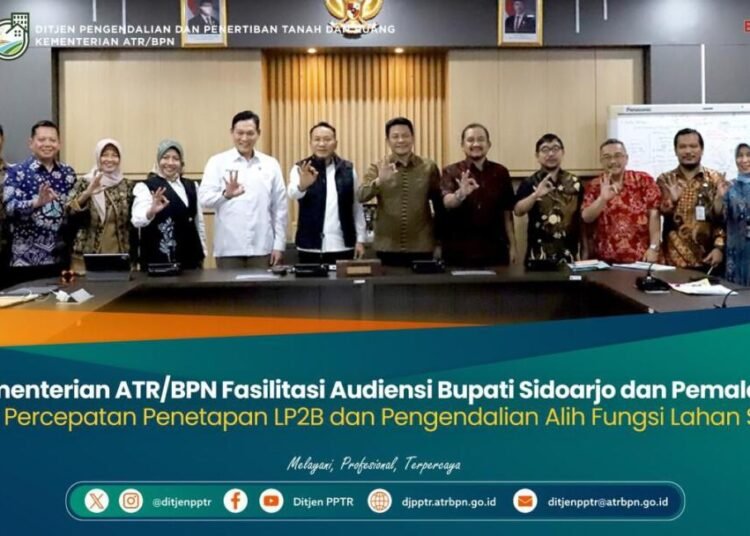 Kementerian ATR/BPN Fasilitasi Audiensi Bupati Sidoarjo dan Pemalang, Bahas Percepatan Penetapan LP2B dan Pengendalian Alih Fungsi Lahan Sawah