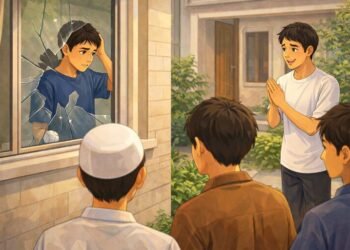 Teenage boys in a heartfelt moment